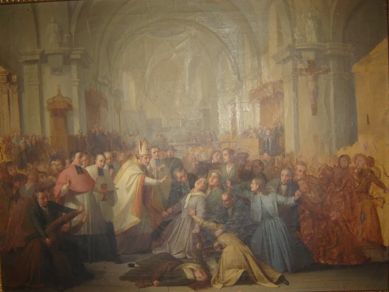 1827-Laurent Baud - crisi delle donne possedute di Morzine, durante la visita del vescovo Magnin nel 1864